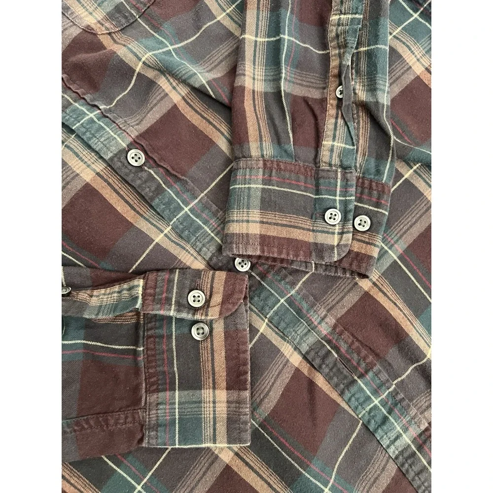 Banana Republic Plaid Button Front Shirt Men's Large Grunge Casual